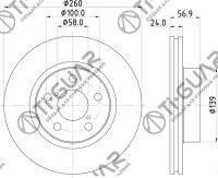 Диск тормозной TG-26300-AE090/RN1091V правый *Ti•GUAR (перфорированный)