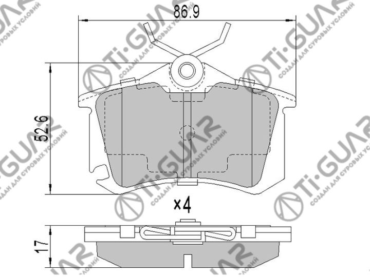 Тормозные колодки TG-1973/PN0019W* Ti·GUAR