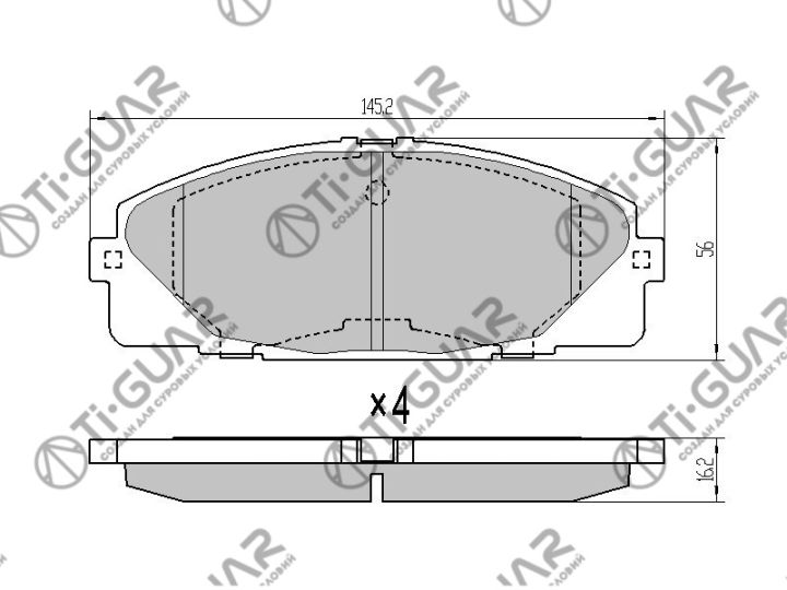 Тормозные колодки TG-247C/PN1144 (КЕРАМИКА)* Ti·GUAR